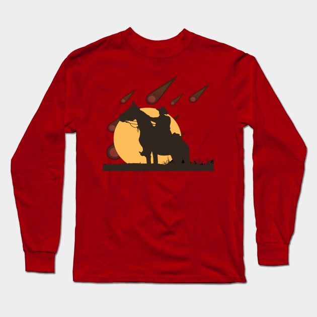 Cowboy under d shooting stars Long Sleeve T-Shirt by TeeProDesigns